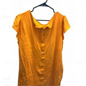 Sunny Orange Women's Button-Down oversized dress